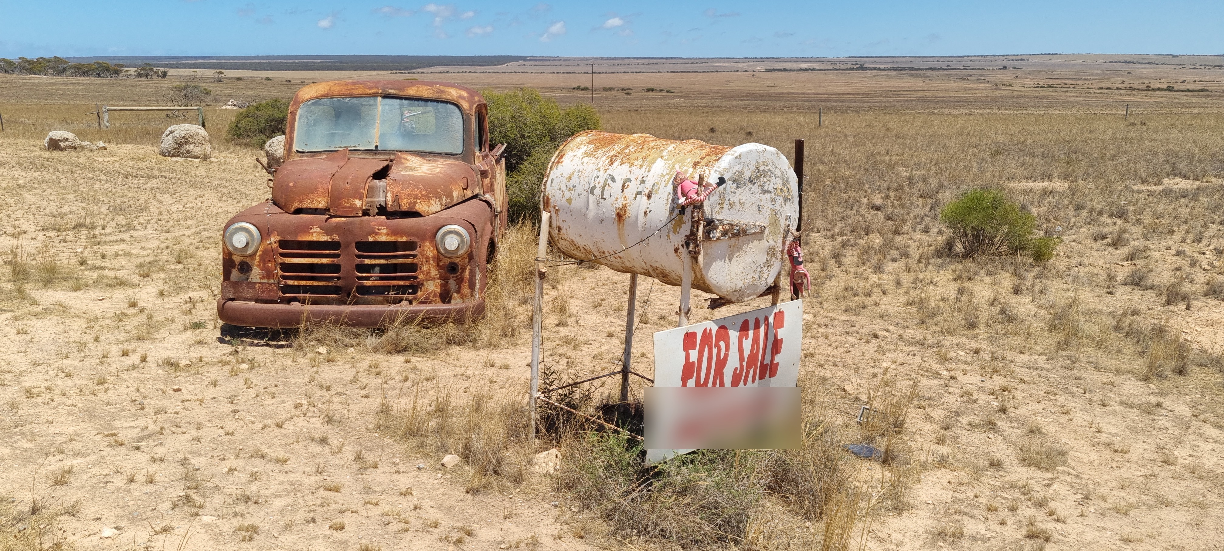 Outback humor - abandoned farm truck with For Sale sign