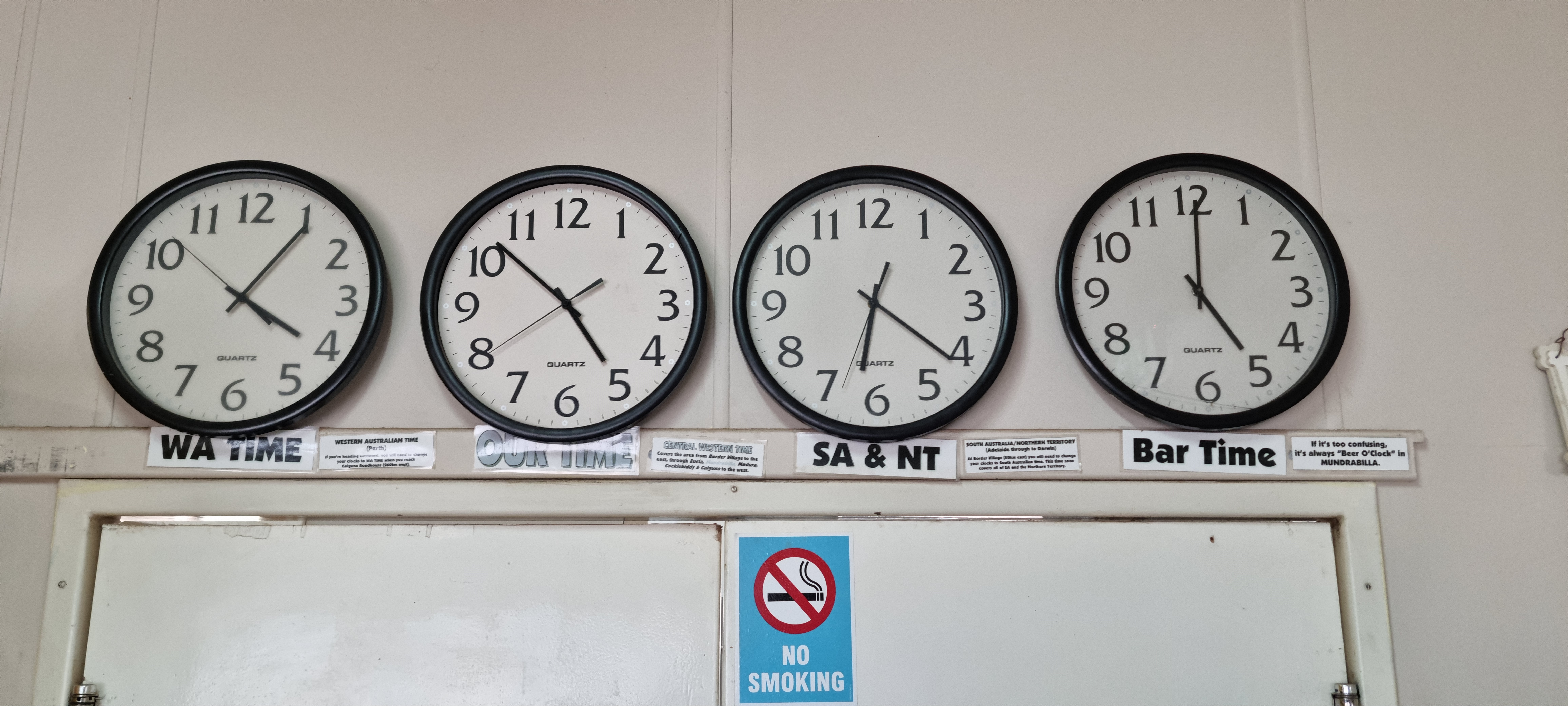 Mundrabilla Roadhouse Clocks - WA, Central Western, SA, Beer O'Clock